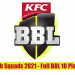 Big Bash 2021 Player List